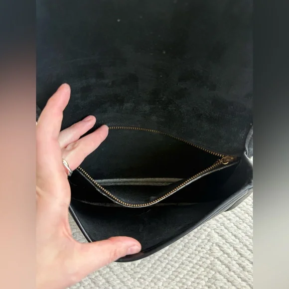 Vintage Coach Dinky Crossbody Bag Black Leather Turlock - Picture 9 of 10